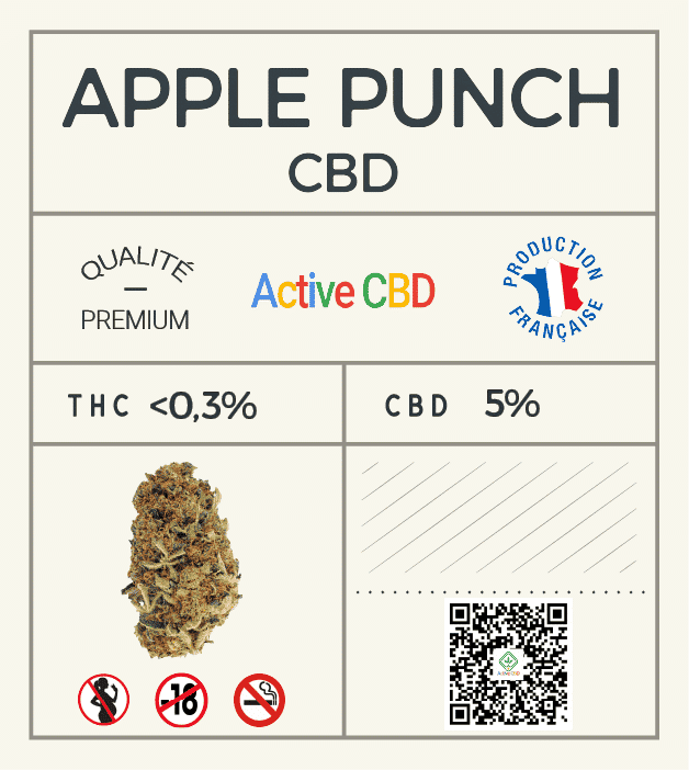 Etiquette Apple Punch CBD Active CBD - avec img fleur@0.2x