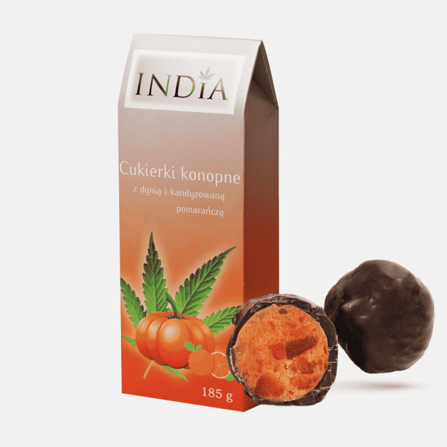 Friandises au chanvre à la citrouille & orange enrobés de Chocolat 180 g INDIA Cosmetics x Active CBD