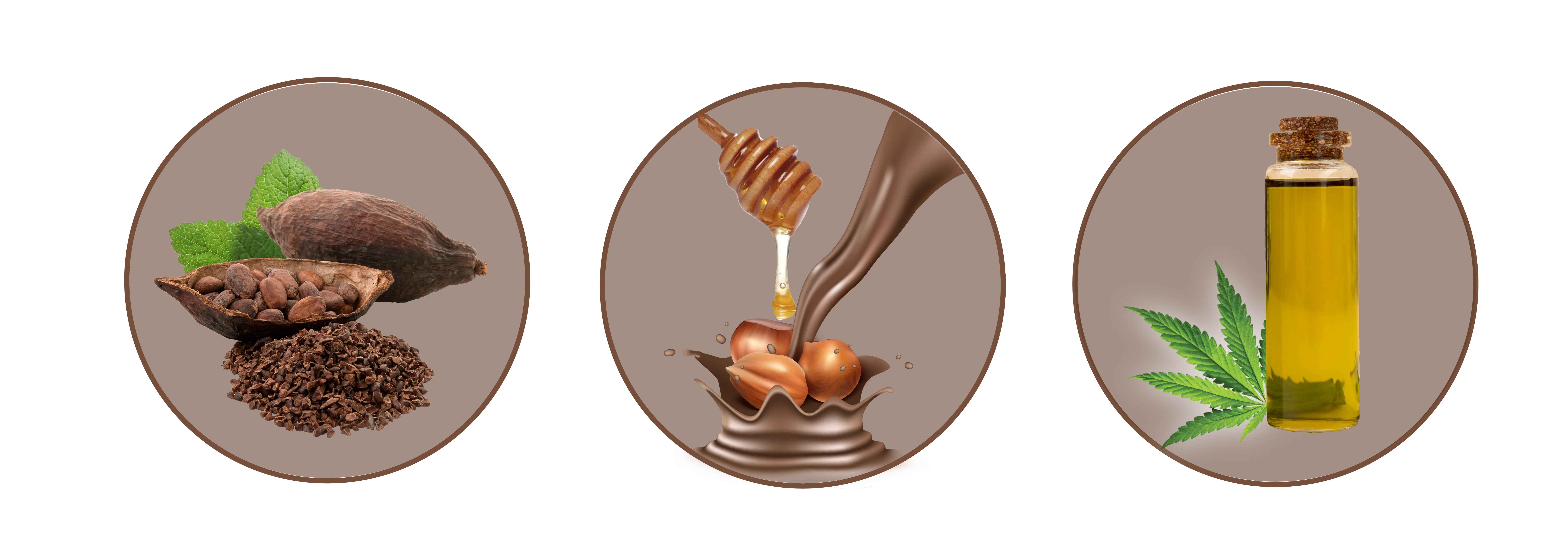 ingrédients Bonbons au chanvre, miel & noisettes enrobés de Chocolat 180g INDIA Cosmetics x Active CBD